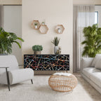 POLYGON VERVE 3-Door Sideboard in Black Finish