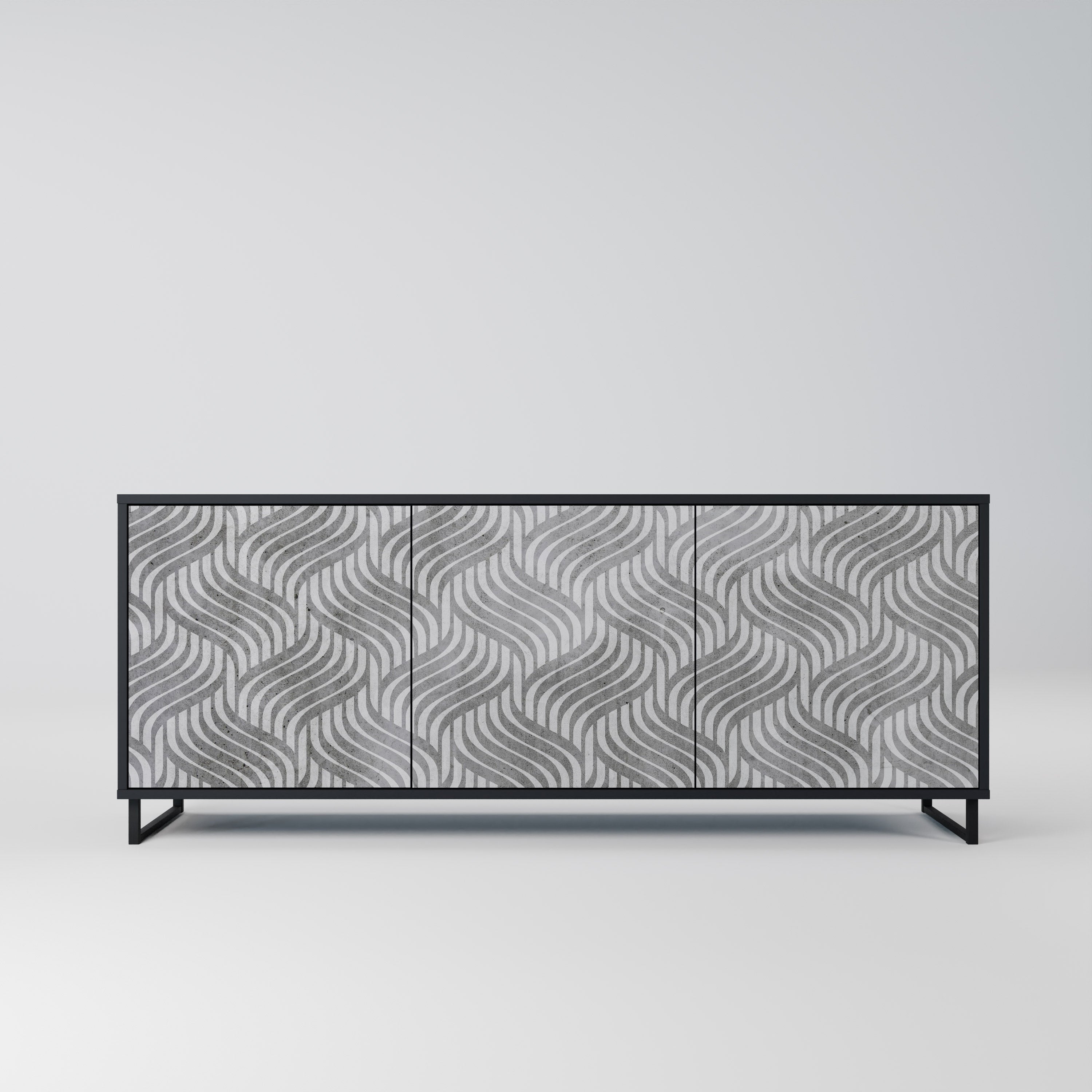 CONCRETE MOVEMENT Sideboard mit 3 Türen in Schwarz