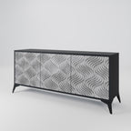 CONCRETE MOVEMENT 3-Door Sideboard in Black Finish