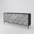 CONCRETE MOVEMENT 3-Door Sideboard in Black Finish