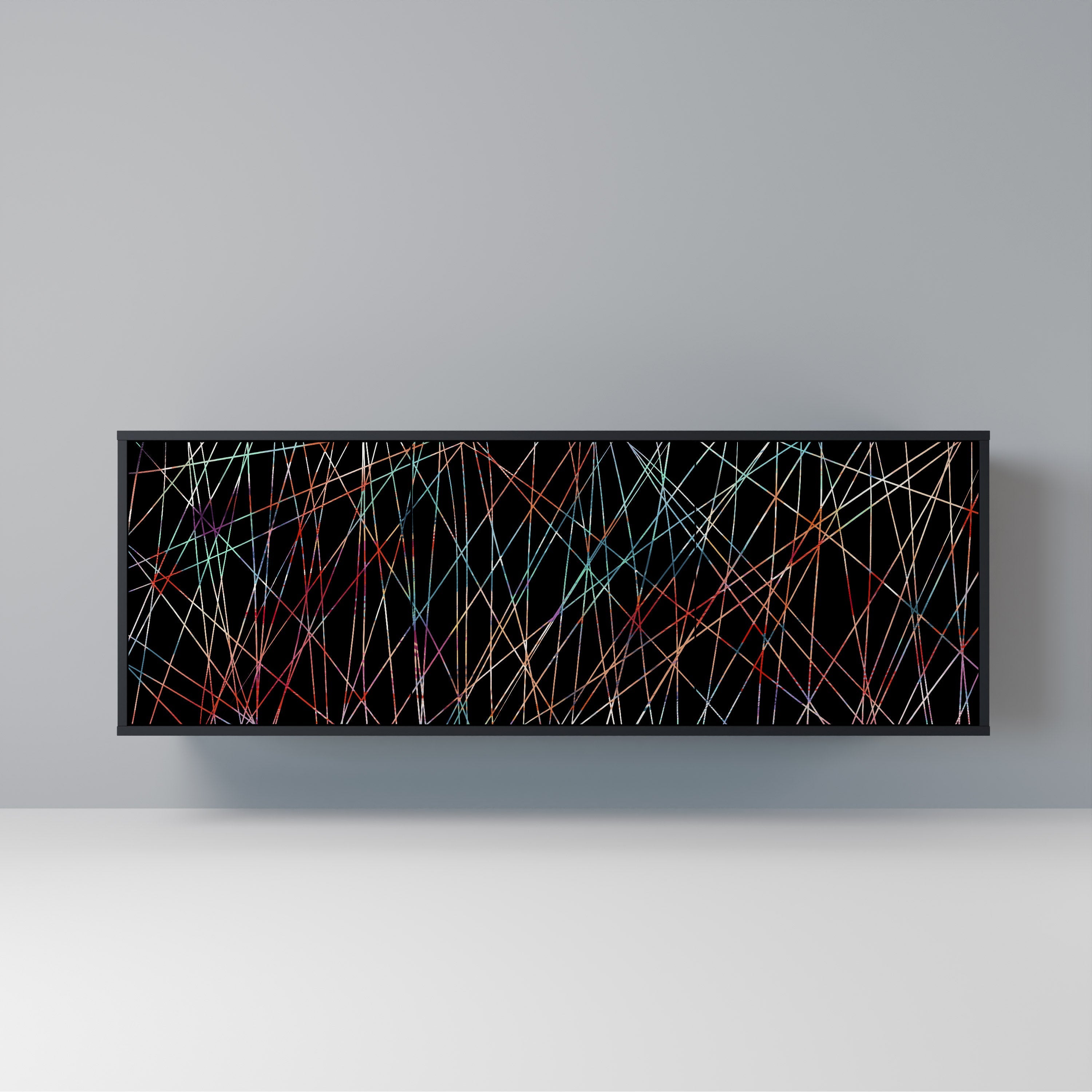 LUMINOUS SNARE Sideboard mit 3 Türen in Schwarz