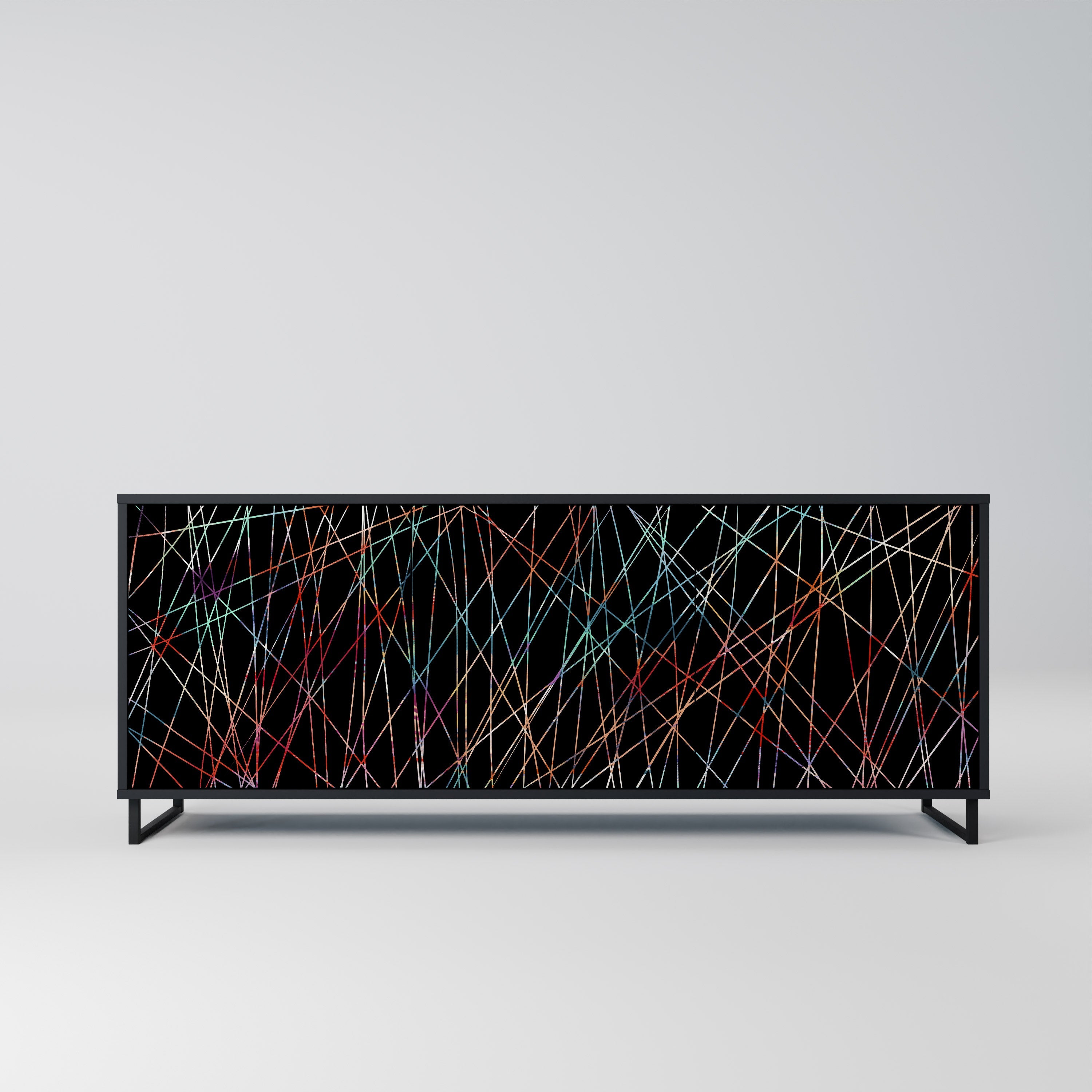 LUMINOUS SNARE Sideboard mit 3 Türen in Schwarz