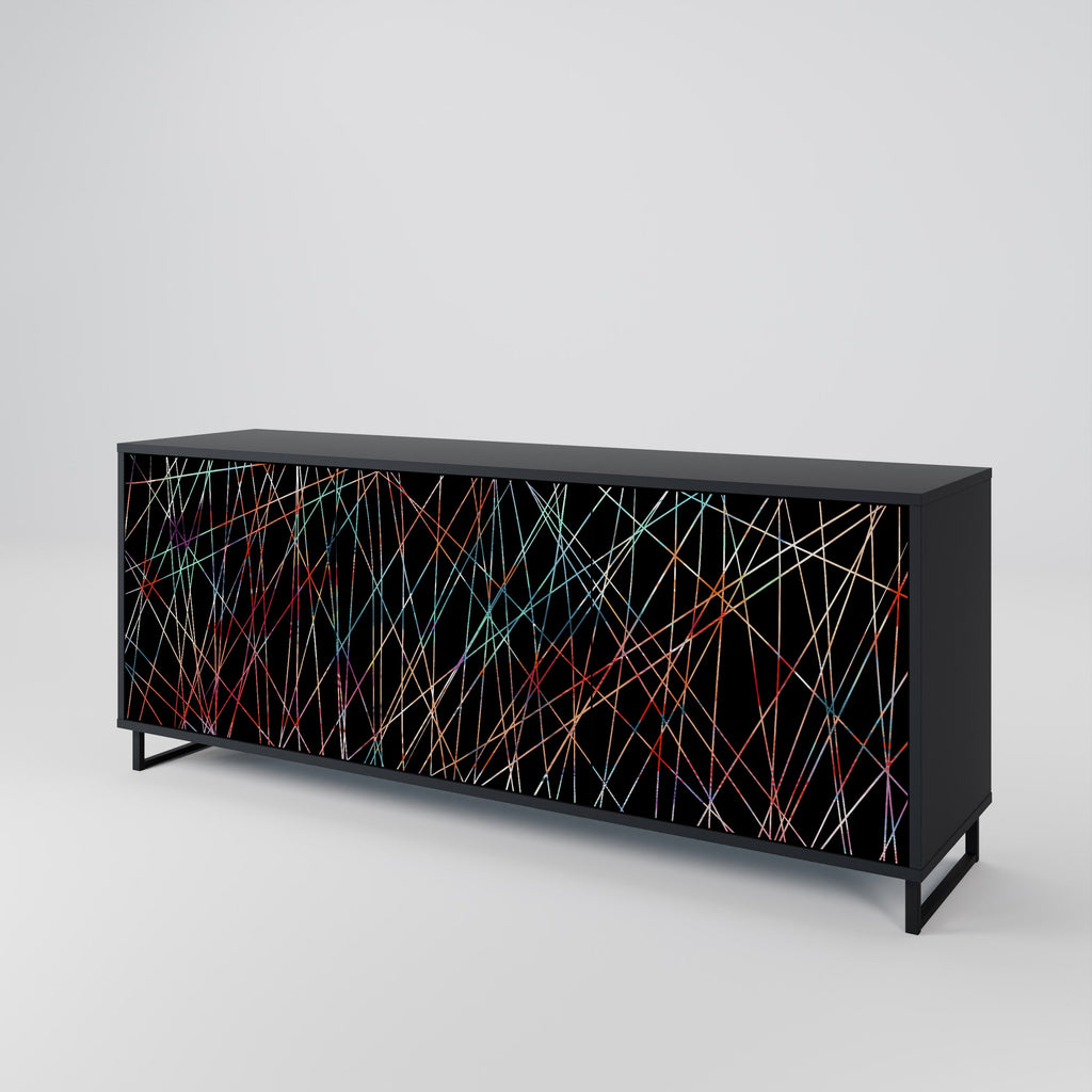 LUMINOUS SNARE Sideboard mit 3 Türen in Schwarz