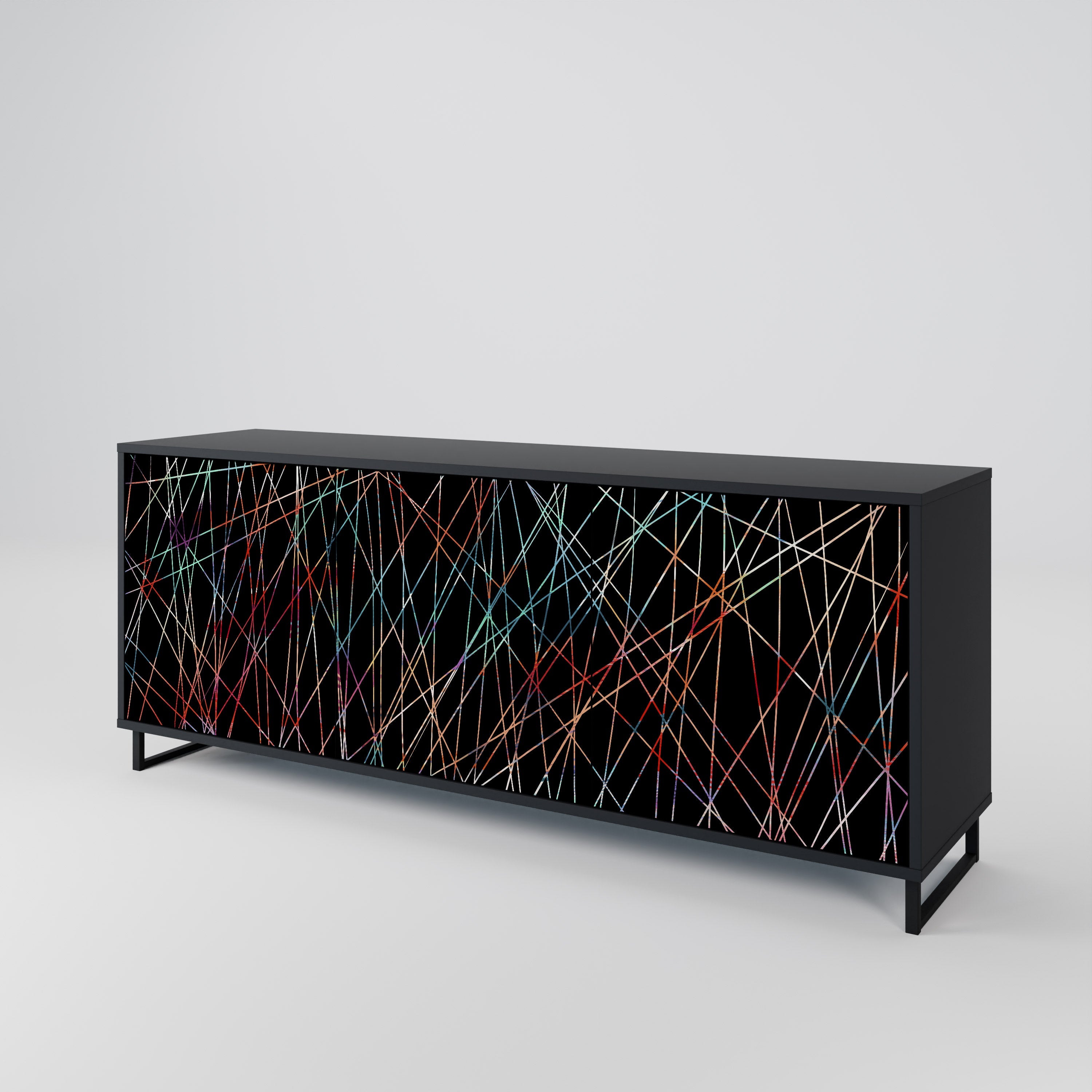 LUMINOUS SNARE Sideboard mit 3 Türen in Schwarz