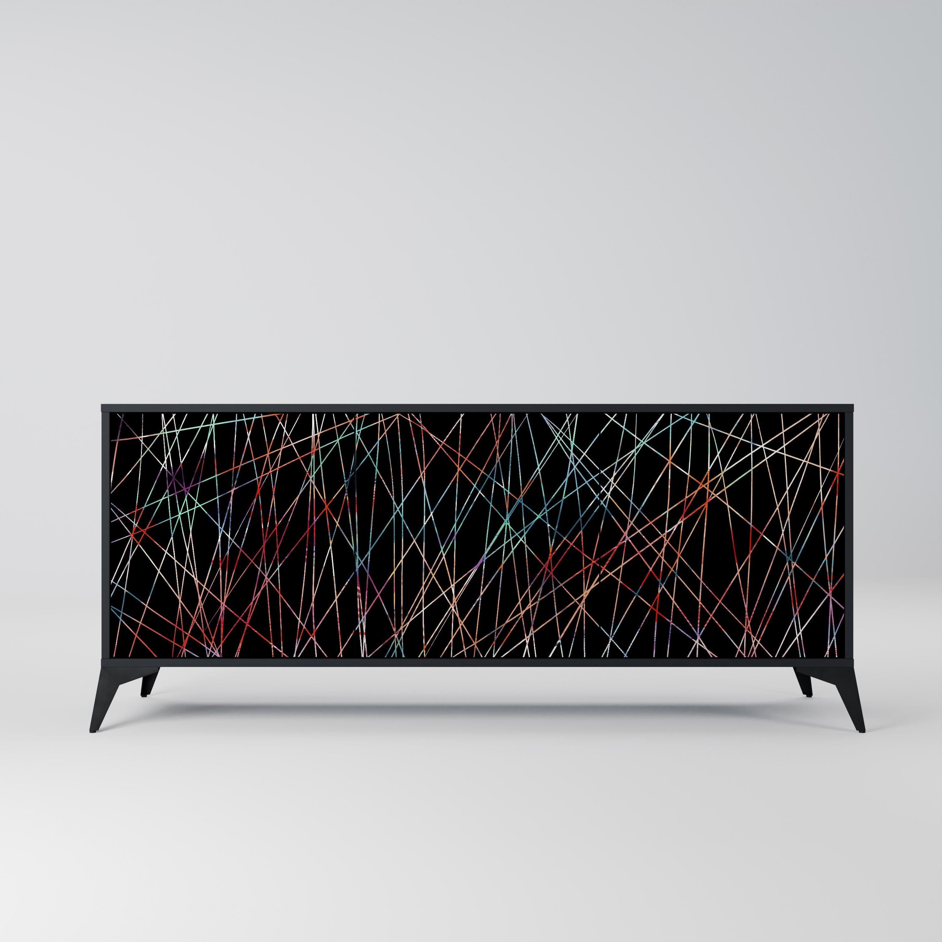 LUMINOUS SNARE Sideboard mit 3 Türen in Schwarz