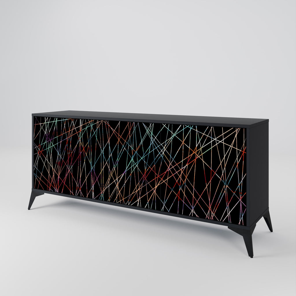 LUMINOUS SNARE Sideboard mit 3 Türen in Schwarz