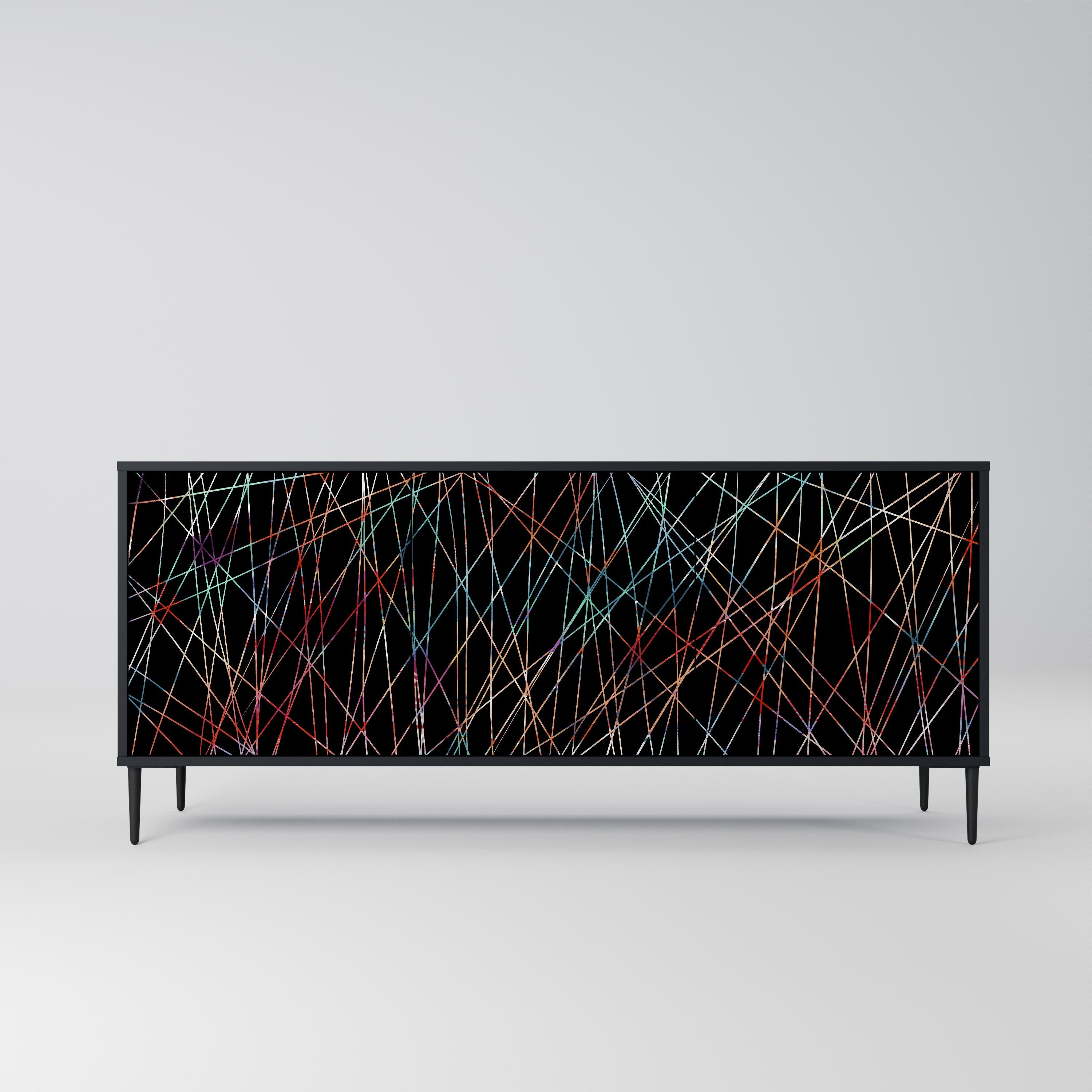 LUMINOUS SNARE Sideboard mit 3 Türen in Schwarz