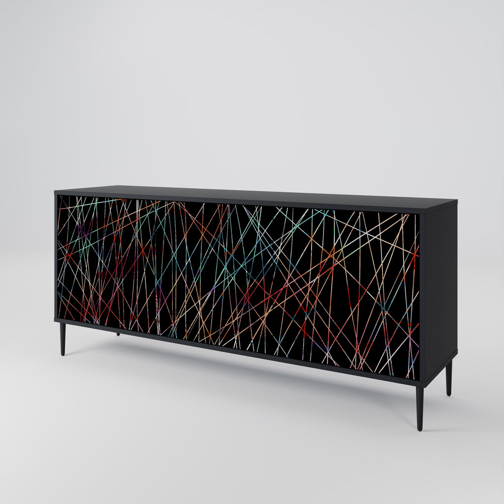 LUMINOUS SNARE Sideboard mit 3 Türen in Schwarz