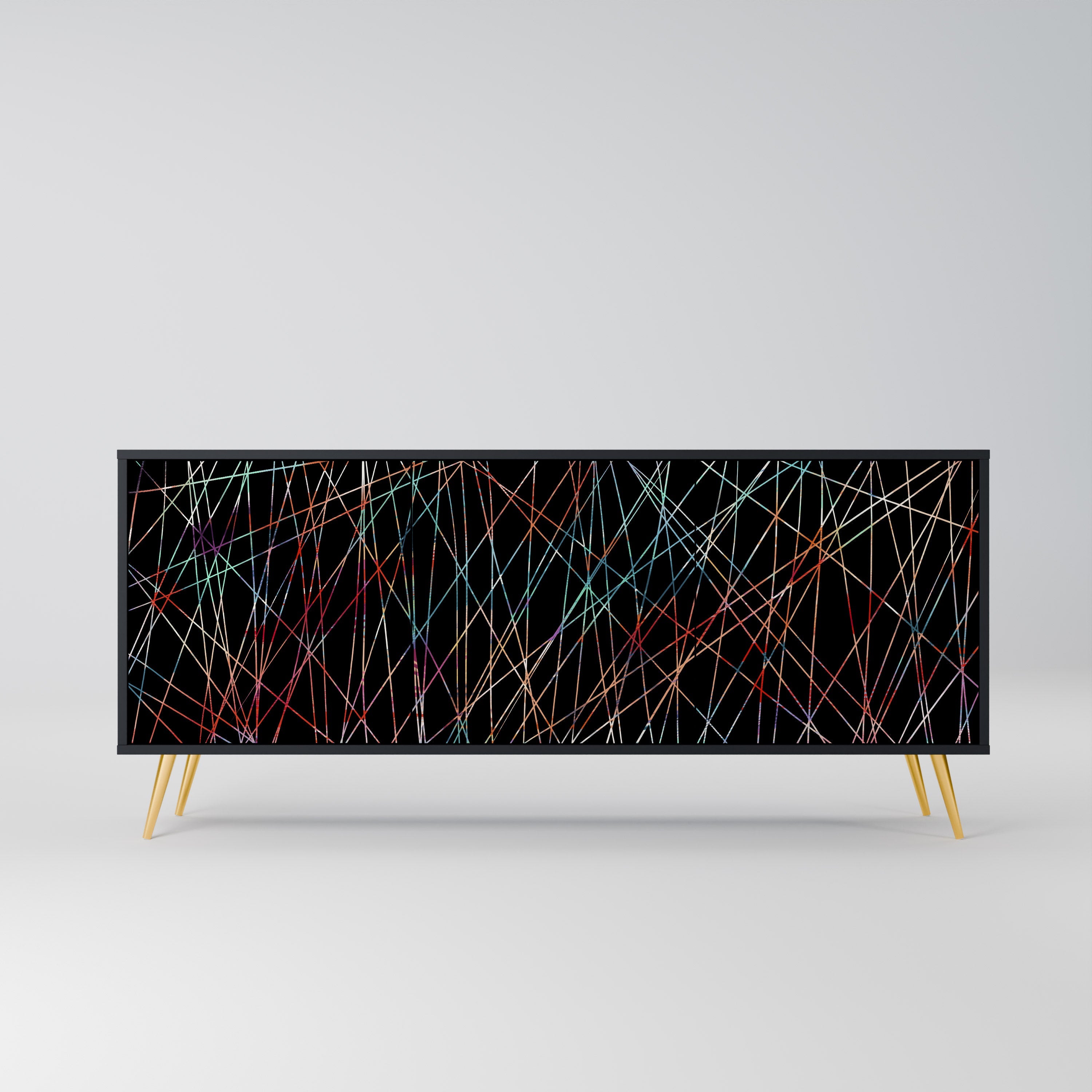 LUMINOUS SNARE Sideboard mit 3 Türen in Schwarz