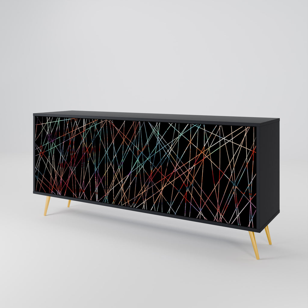 LUMINOUS SNARE Sideboard mit 3 Türen in Schwarz