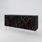 LUMINOUS SNARE Sideboard mit 3 Türen in Schwarz