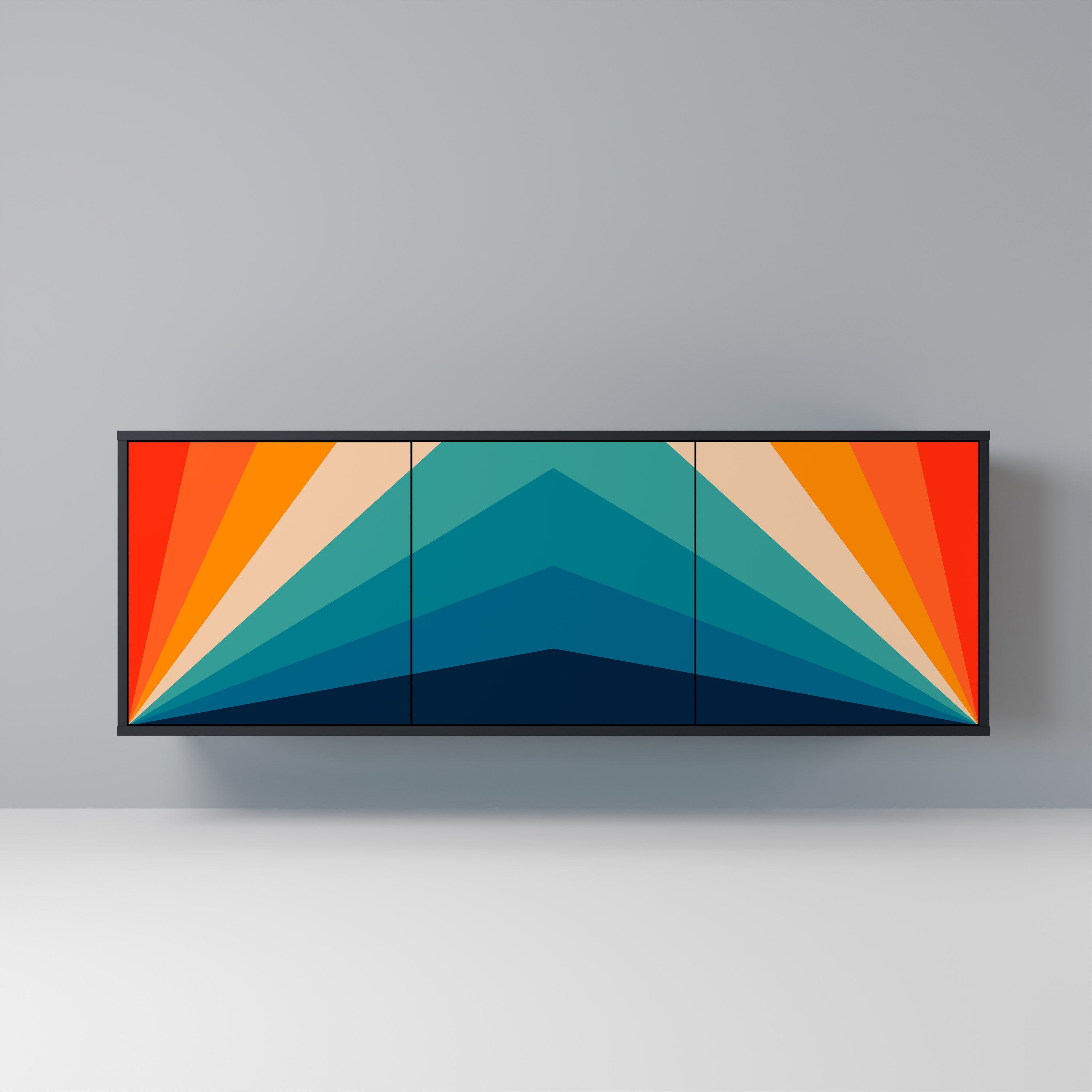 PRISM CONCUSSION Sideboard mit 3 Türen in Schwarz