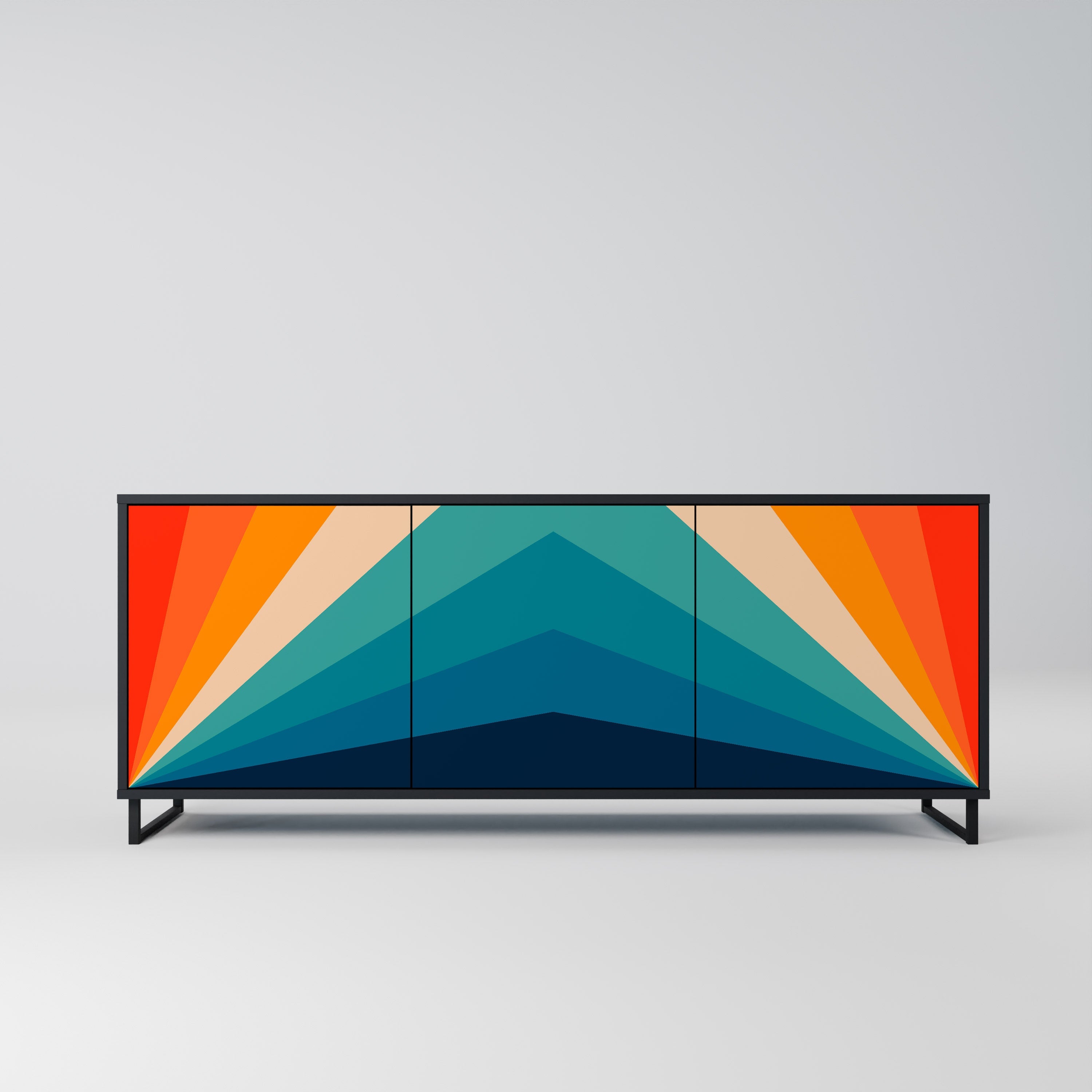 PRISM CONCUSSION Sideboard mit 3 Türen in Schwarz