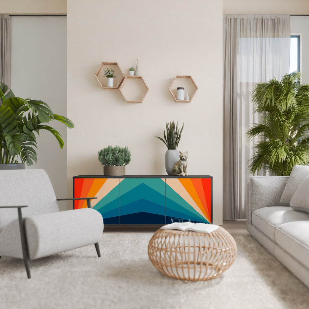 PRISM CONCUSSION 3-Door Sideboard in Black Finish