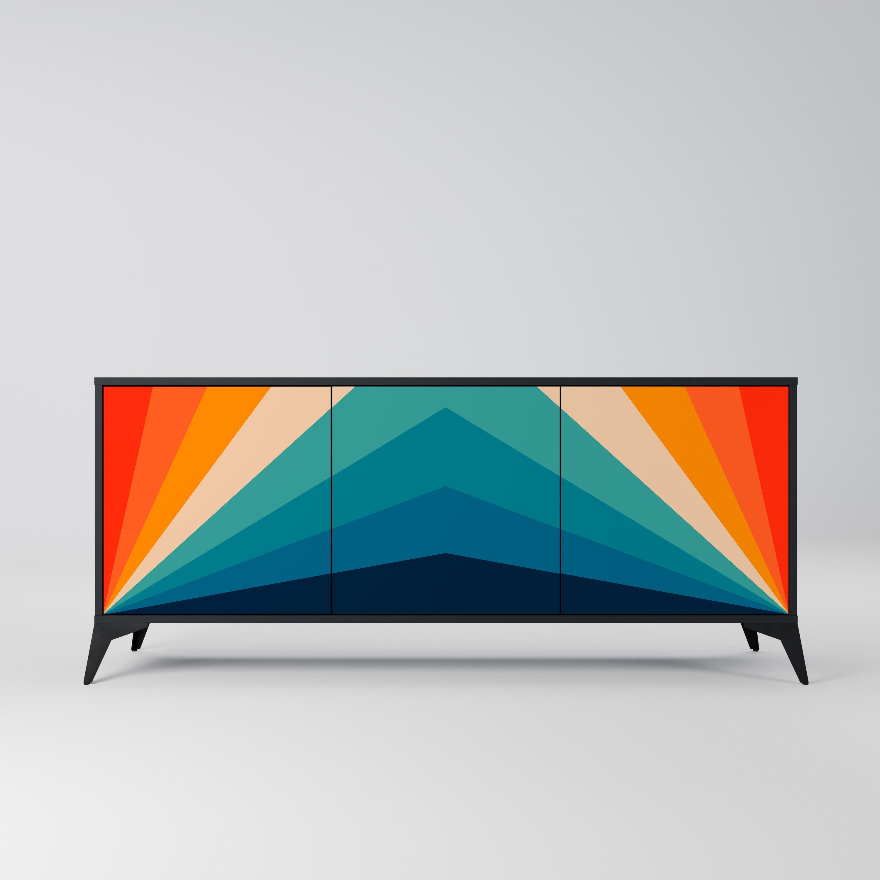 PRISM CONCUSSION Sideboard mit 3 Türen in Schwarz