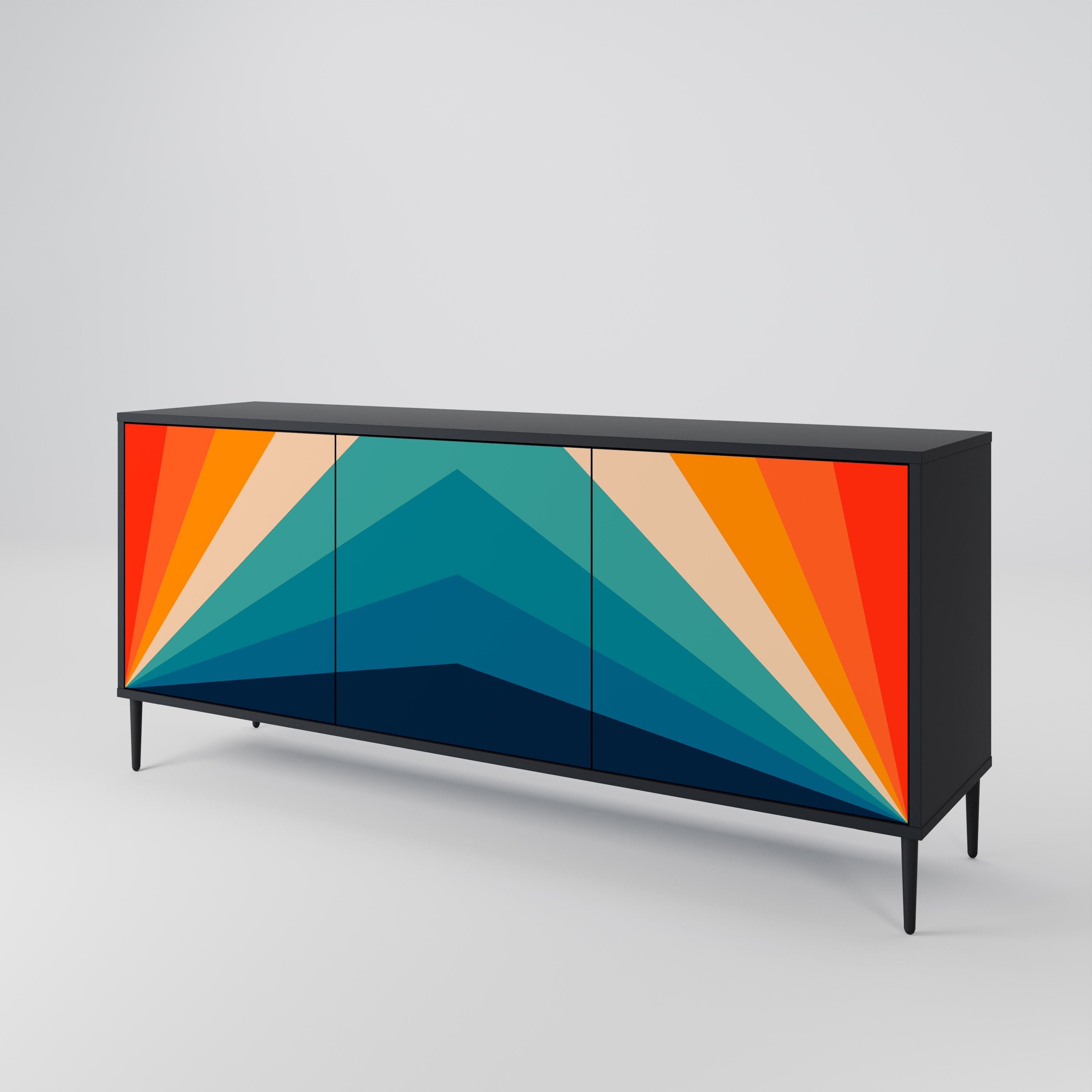 PRISM CONCUSSION Sideboard mit 3 Türen in Schwarz