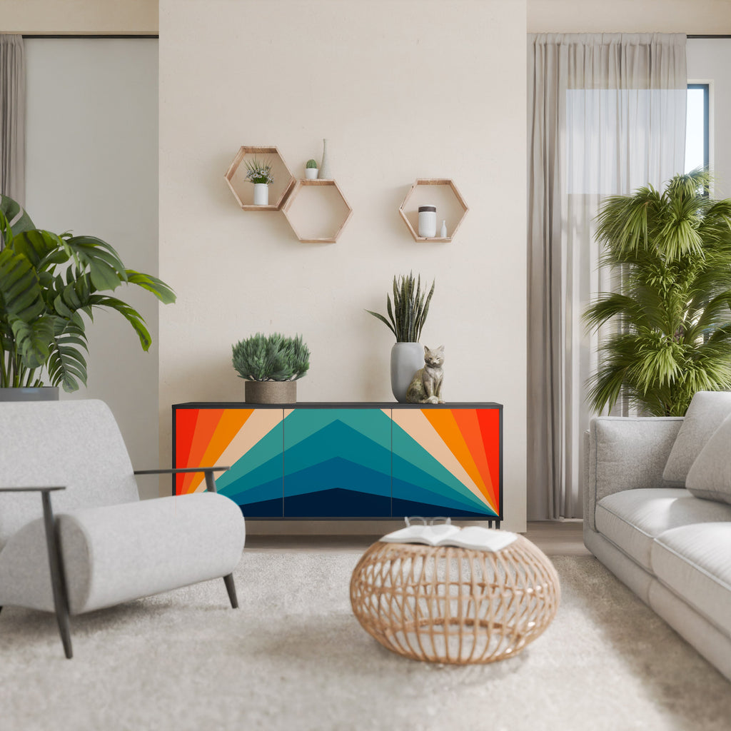 PRISM CONCUSSION 3-Door Sideboard in Black Finish