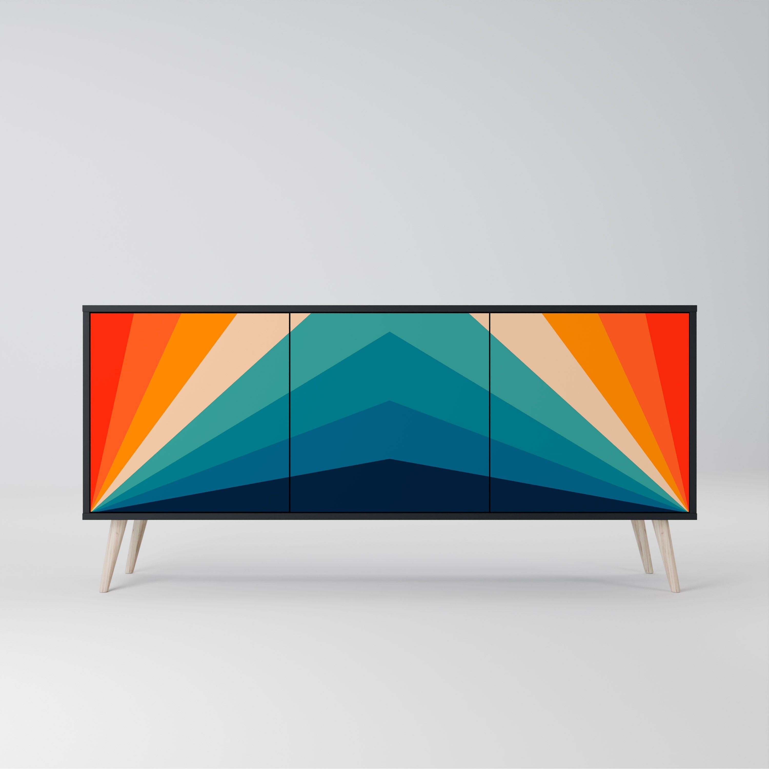 PRISM CONCUSSION Sideboard mit 3 Türen in Schwarz