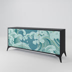 ASIAN SWAY 3-Door Sideboard in Black Finish