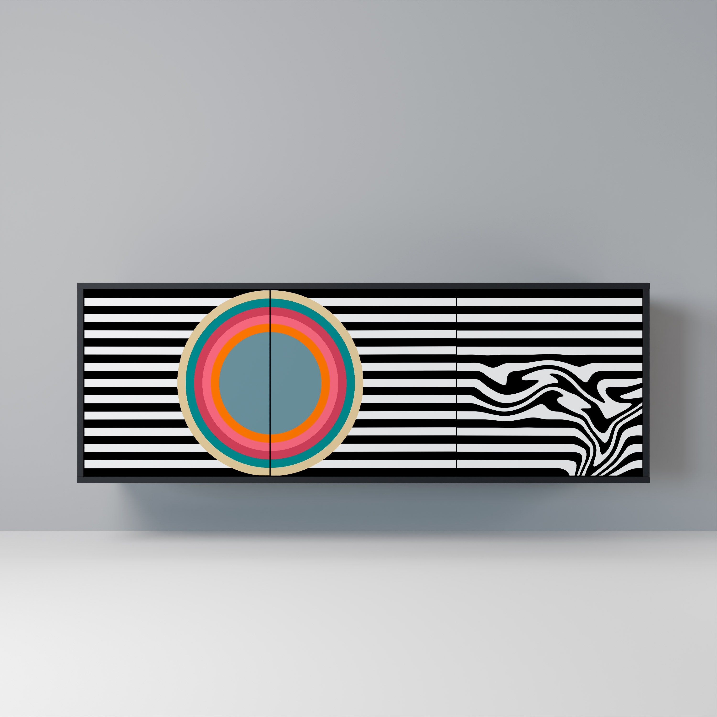 SPECTRA SHOWCASE Sideboard mit 3 Türen in Schwarz