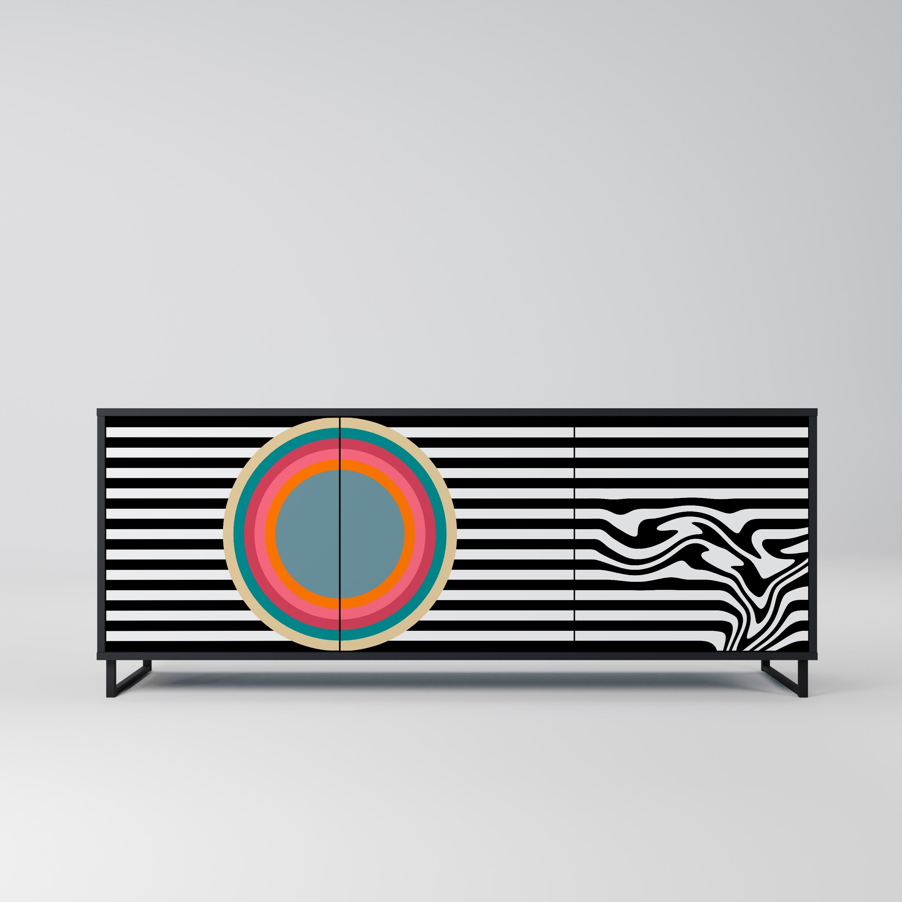 SPECTRA SHOWCASE Sideboard mit 3 Türen in Schwarz