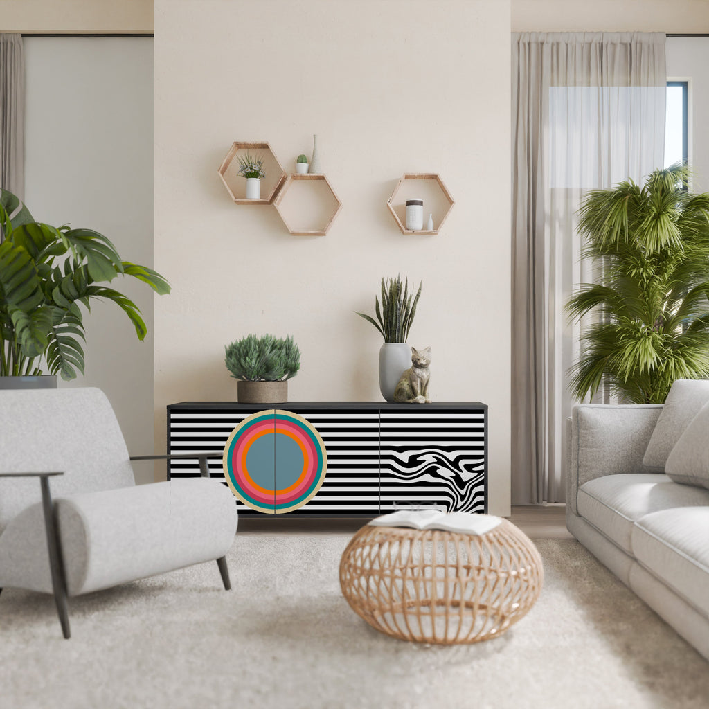 SPECTRA SHOWCASE 3-Door Sideboard in Black Finish