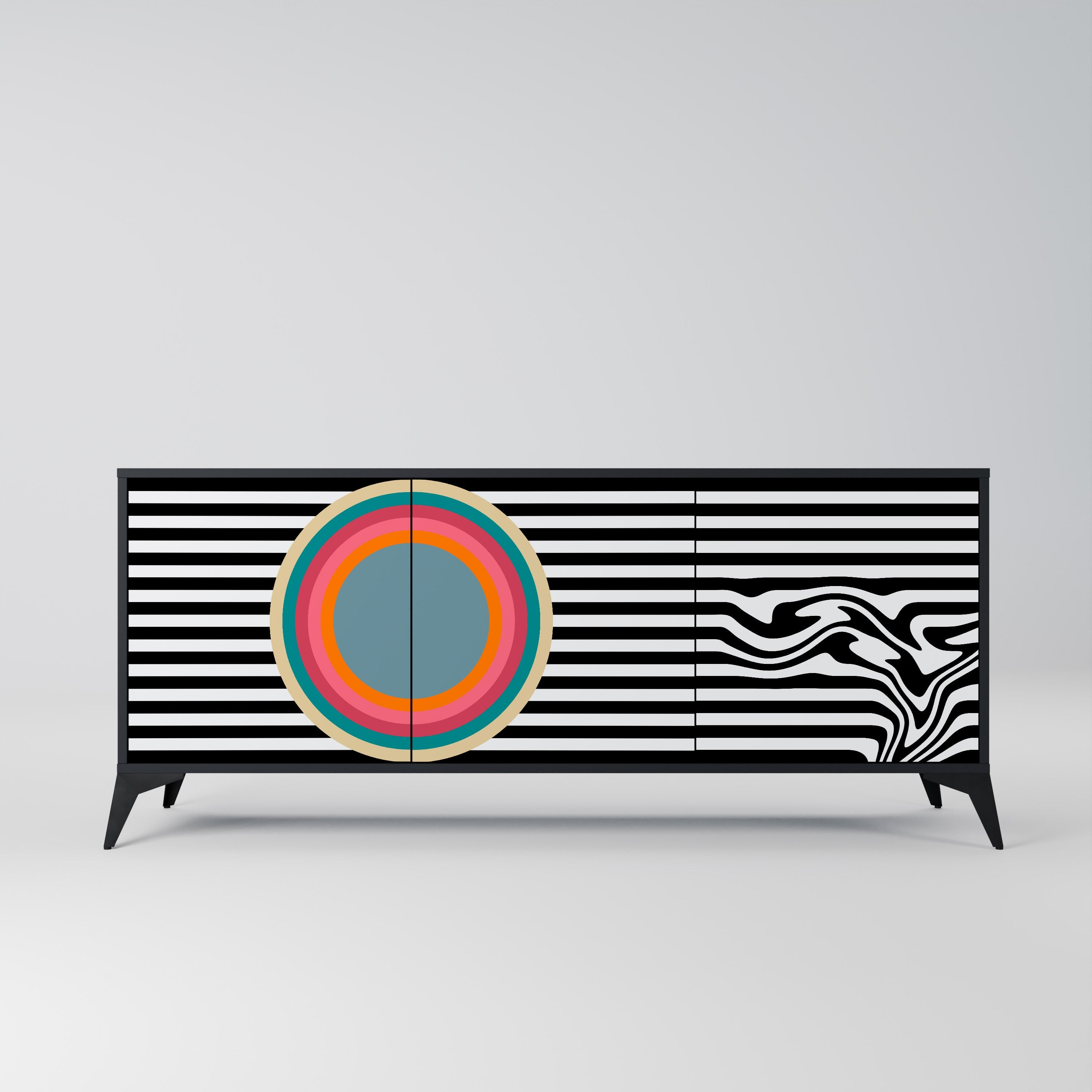 SPECTRA SHOWCASE Sideboard mit 3 Türen in Schwarz