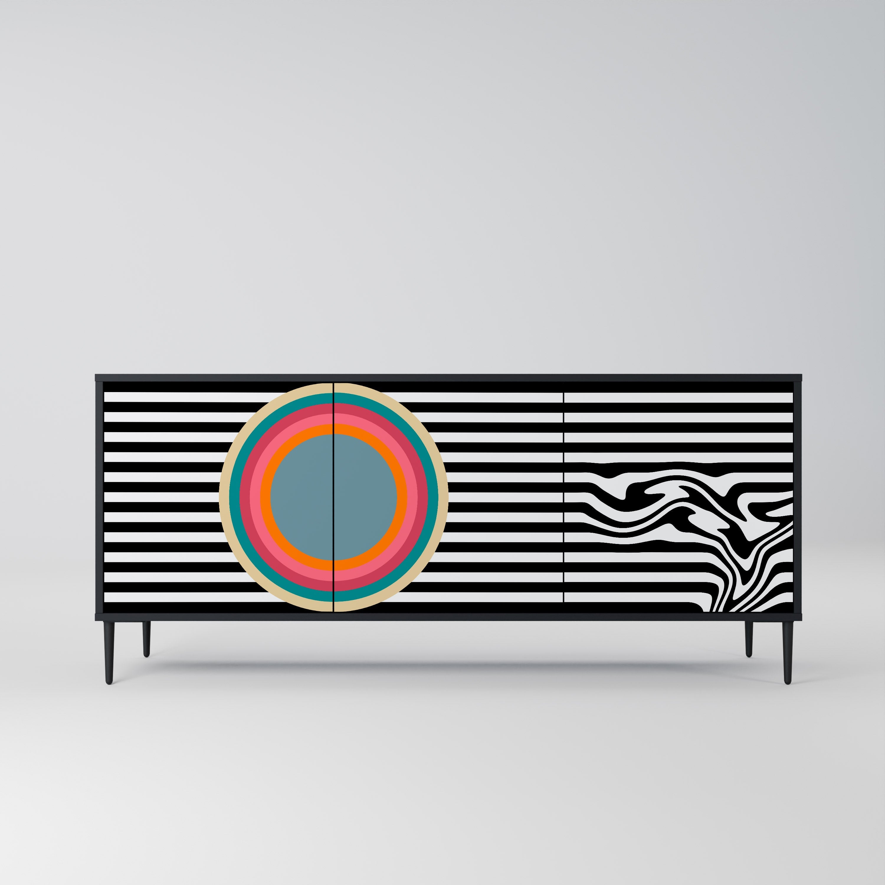 SPECTRA SHOWCASE Sideboard mit 3 Türen in Schwarz