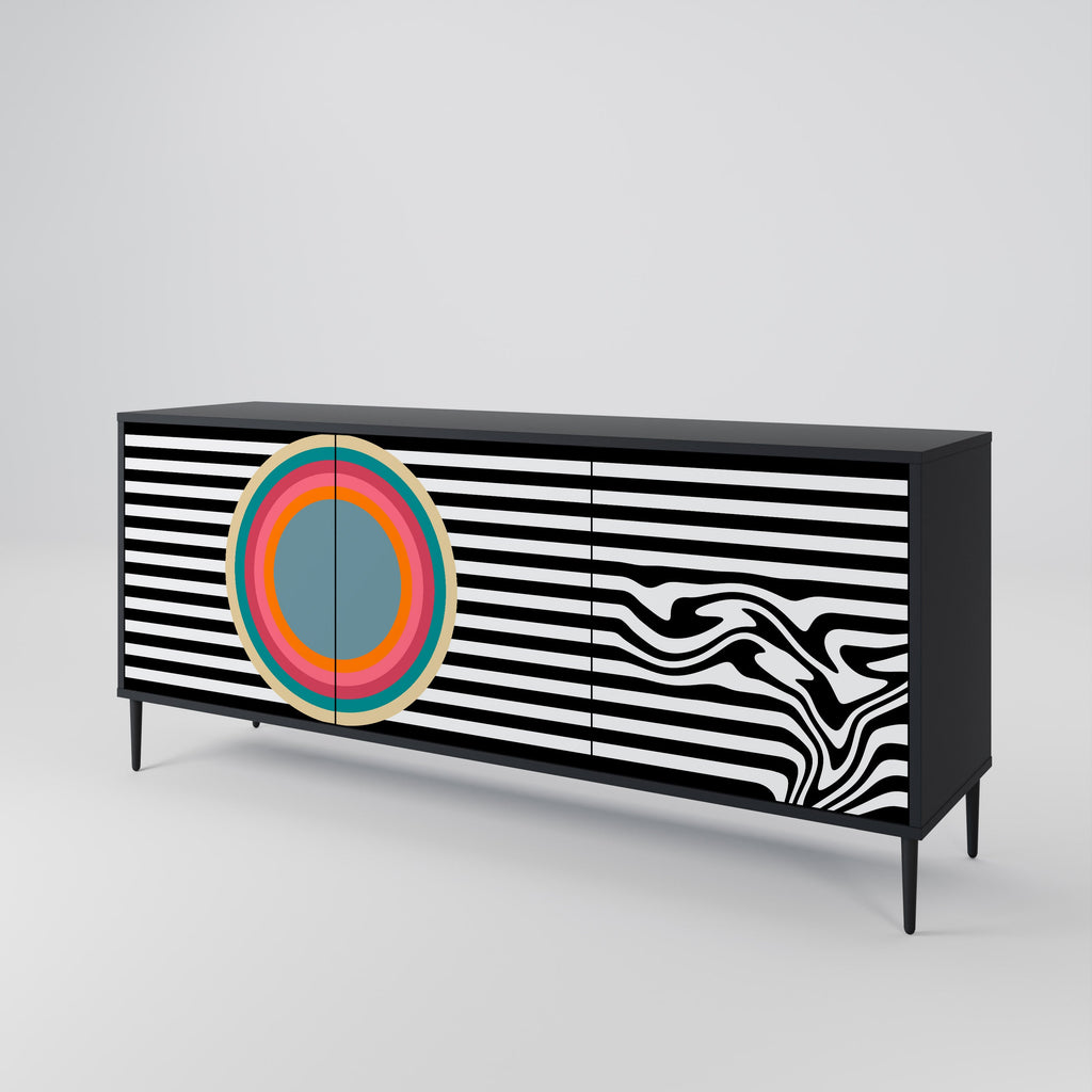 SPECTRA SHOWCASE 3-Door Sideboard in Black Finish