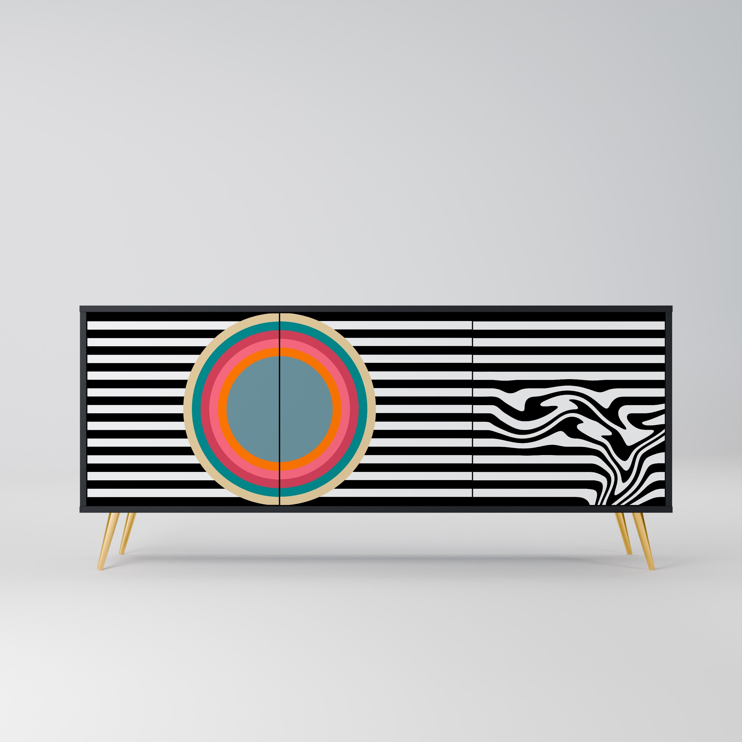 SPECTRA SHOWCASE Sideboard mit 3 Türen in Schwarz