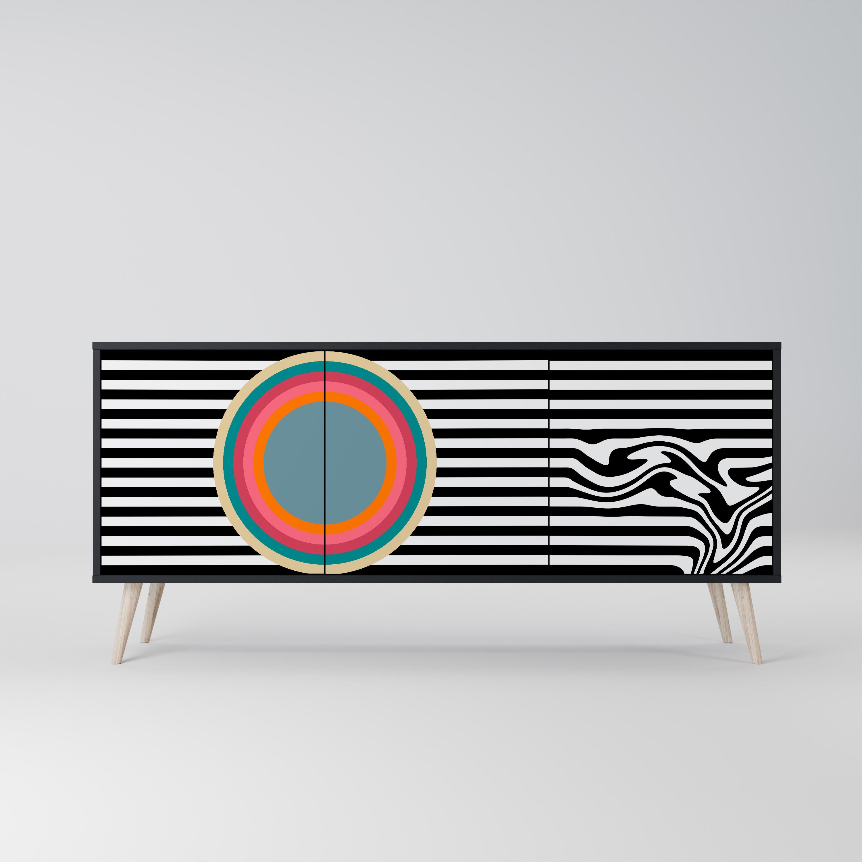 SPECTRA SHOWCASE Sideboard mit 3 Türen in Schwarz