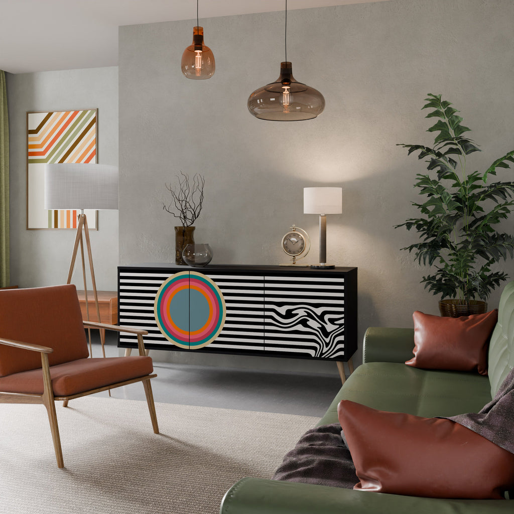 SPECTRA SHOWCASE 3-Door Sideboard in Black Finish