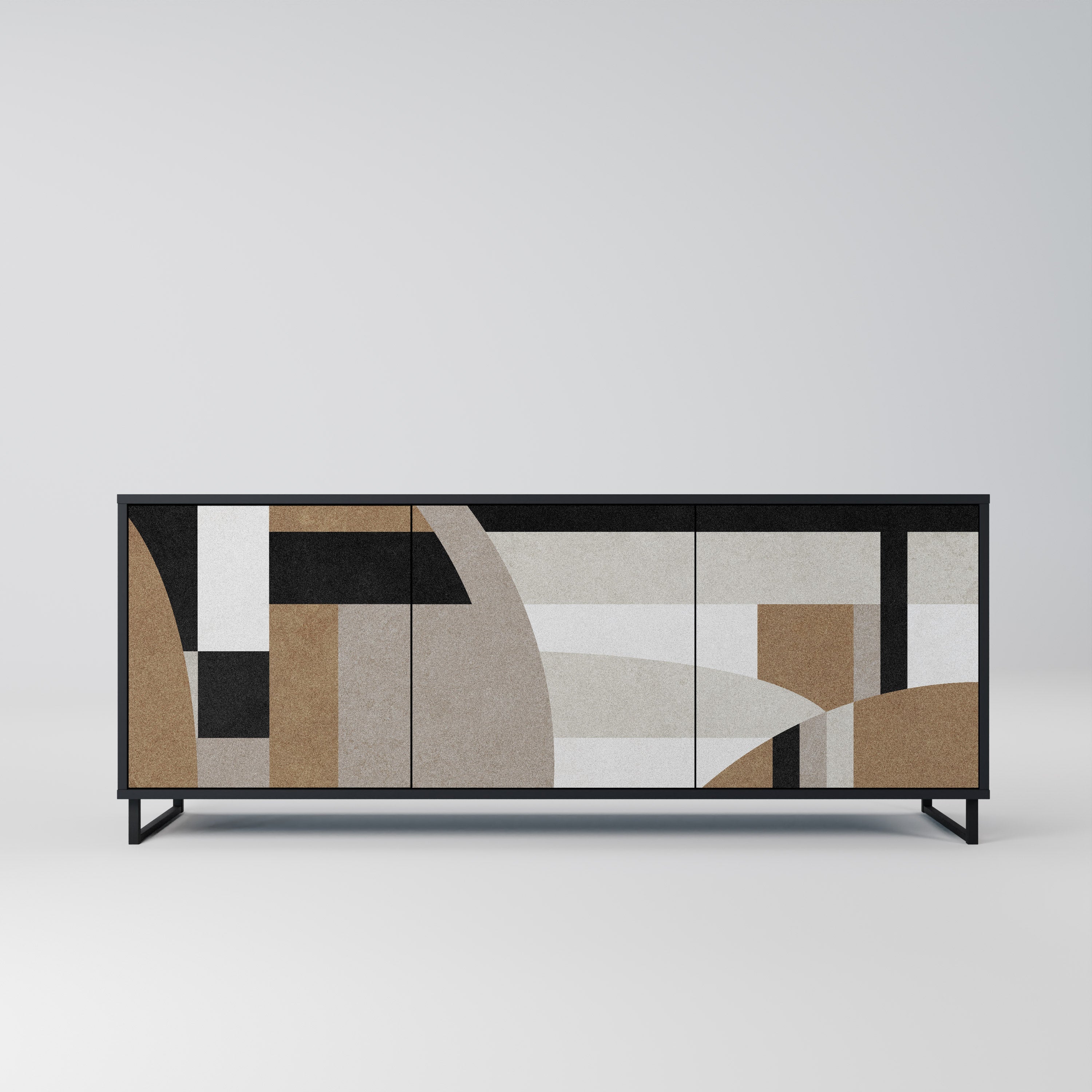 DELICATE MEMENTO Sideboard mit 3 Türen in Schwarz