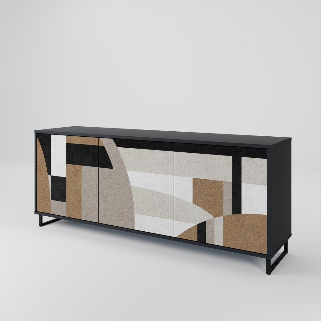 DELICATE MEMENTO Sideboard mit 3 Türen in Schwarz