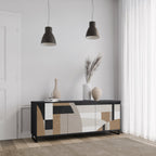 DELICATE MEMENTO Sideboard mit 3 Türen in Schwarz