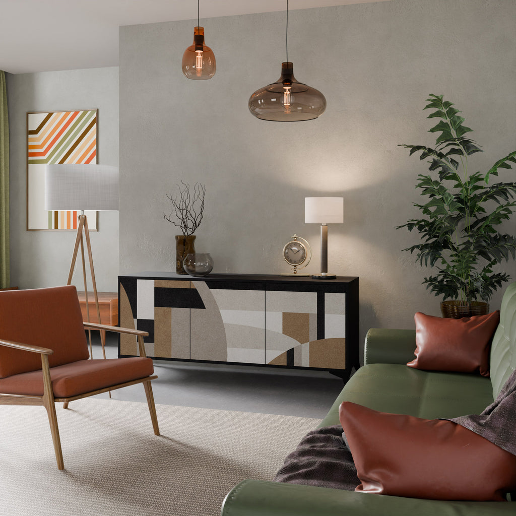 DELICATE MEMENTO Sideboard mit 3 Türen in Schwarz