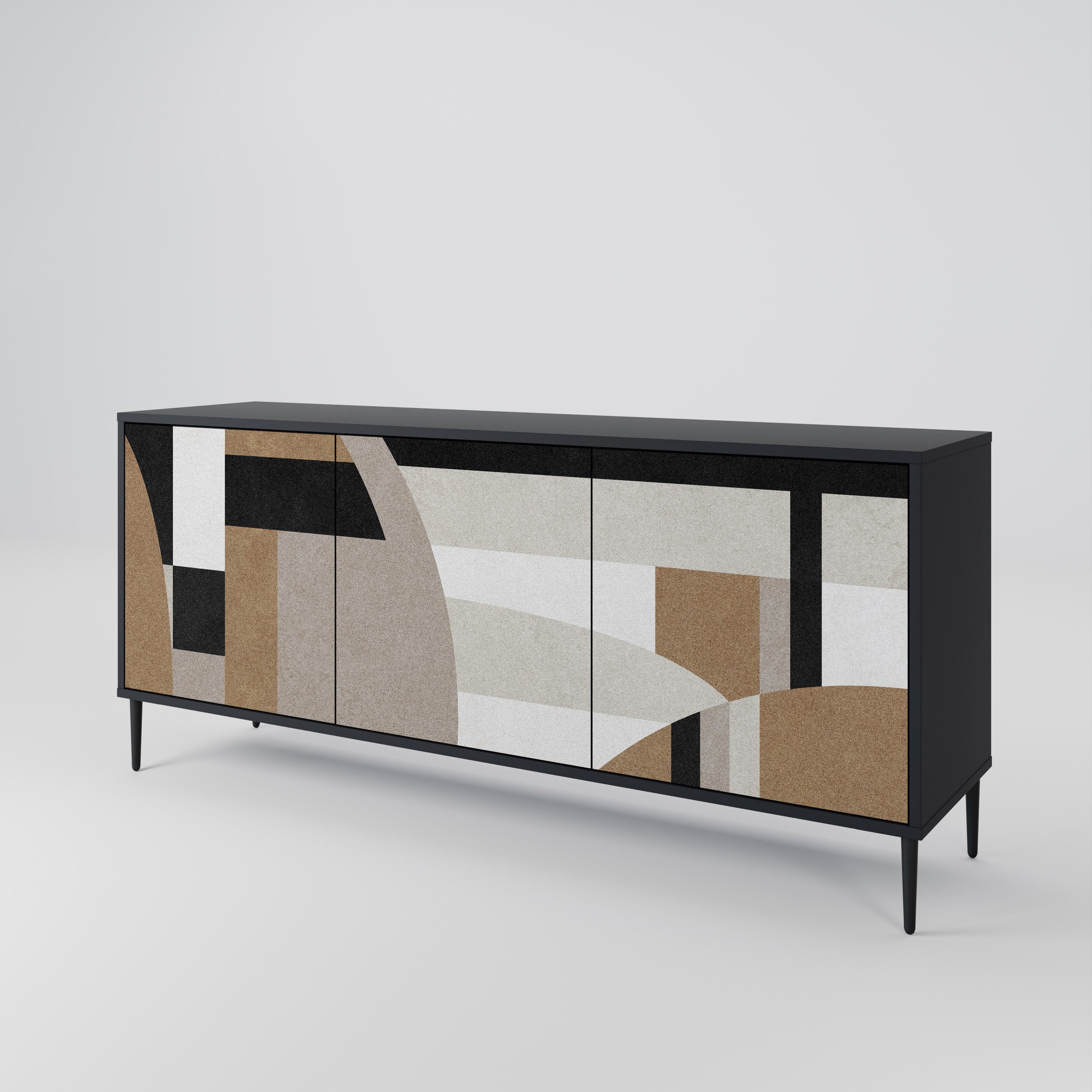 DELICATE MEMENTO Sideboard mit 3 Türen in Schwarz
