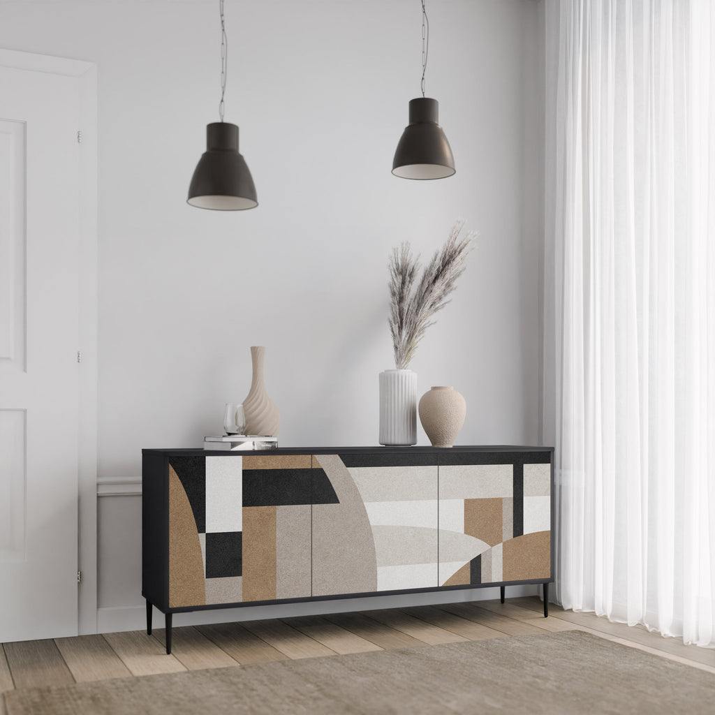 DELICATE MEMENTO Sideboard mit 3 Türen in Schwarz