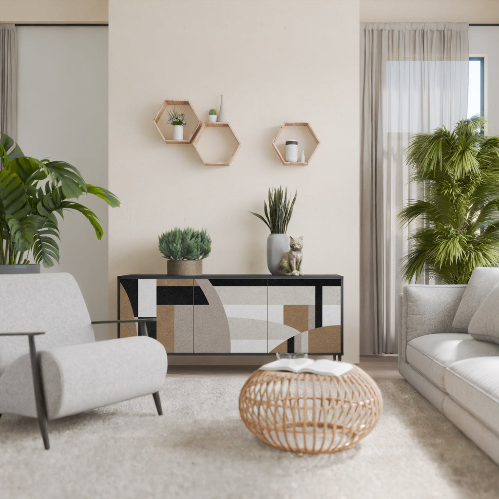 DELICATE MEMENTO Sideboard mit 3 Türen in Schwarz