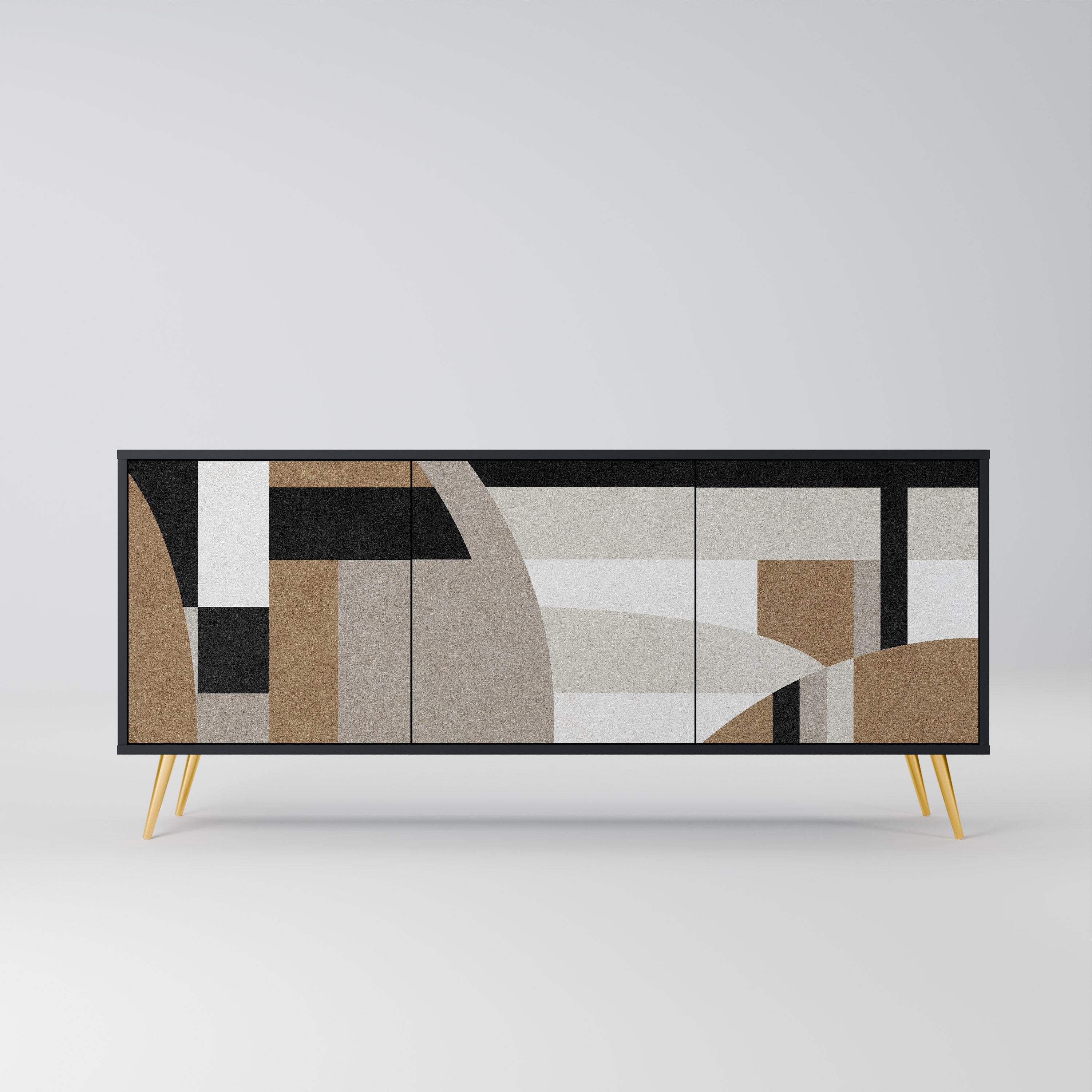 DELICATE MEMENTO Sideboard mit 3 Türen in Schwarz
