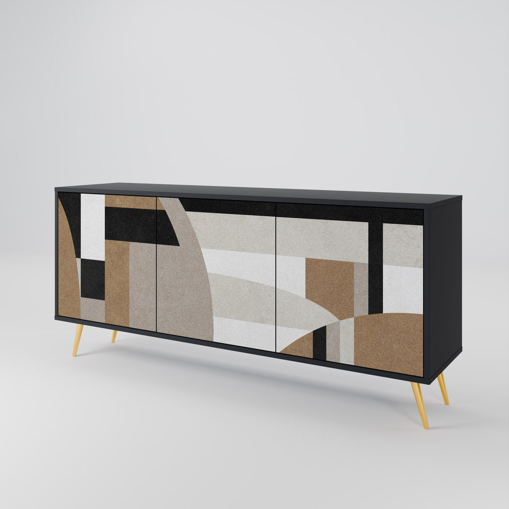 DELICATE MEMENTO Sideboard mit 3 Türen in Schwarz