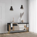 DELICATE MEMENTO Sideboard mit 3 Türen in Schwarz