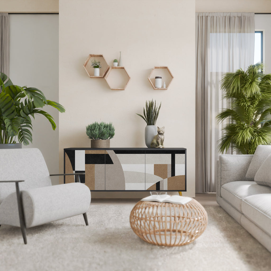 DELICATE MEMENTO Sideboard mit 3 Türen in Schwarz