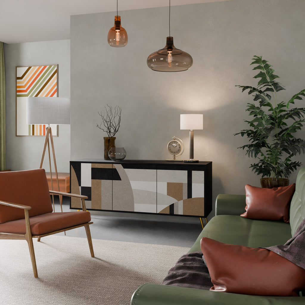 DELICATE MEMENTO Sideboard mit 3 Türen in Schwarz