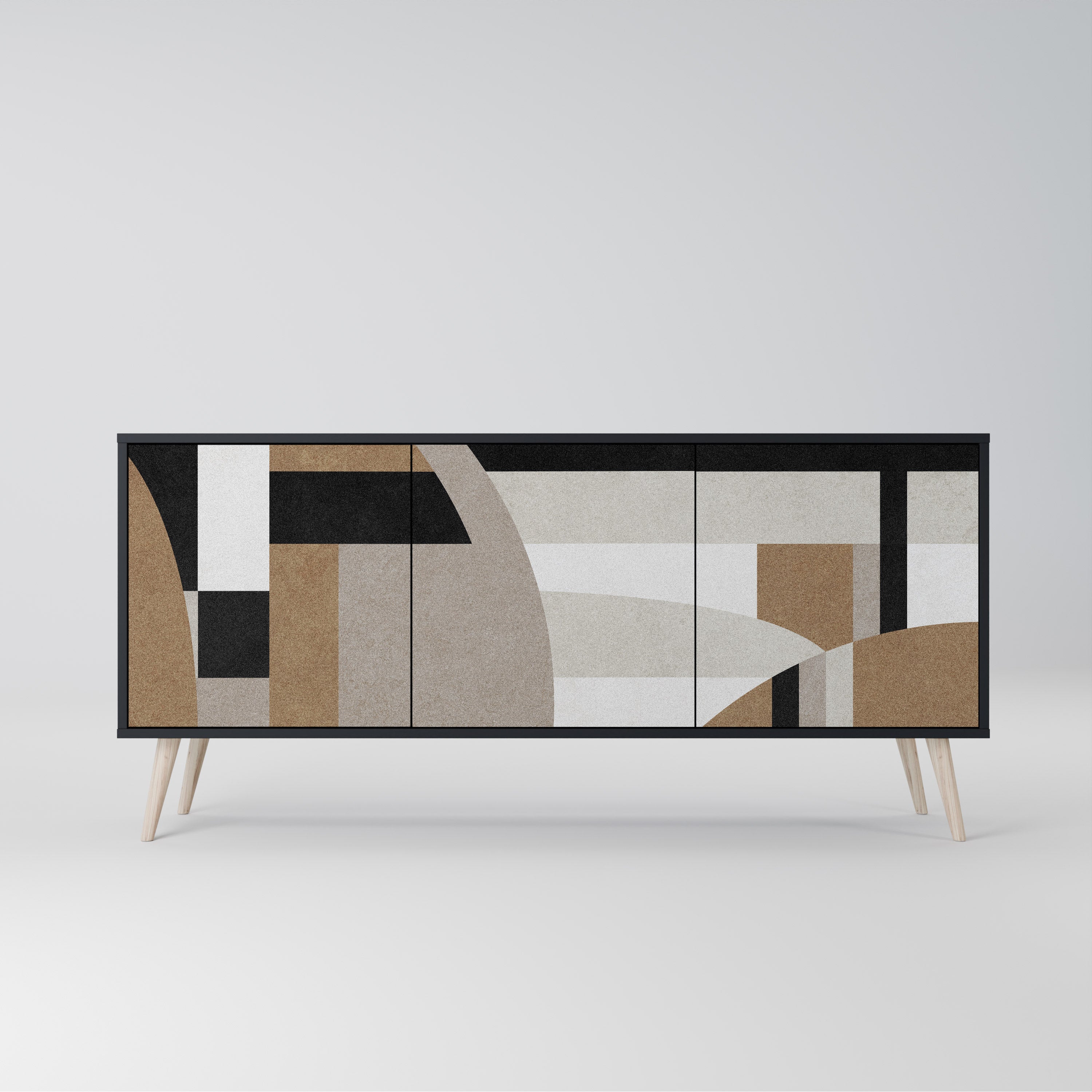 DELICATE MEMENTO Sideboard mit 3 Türen in Schwarz