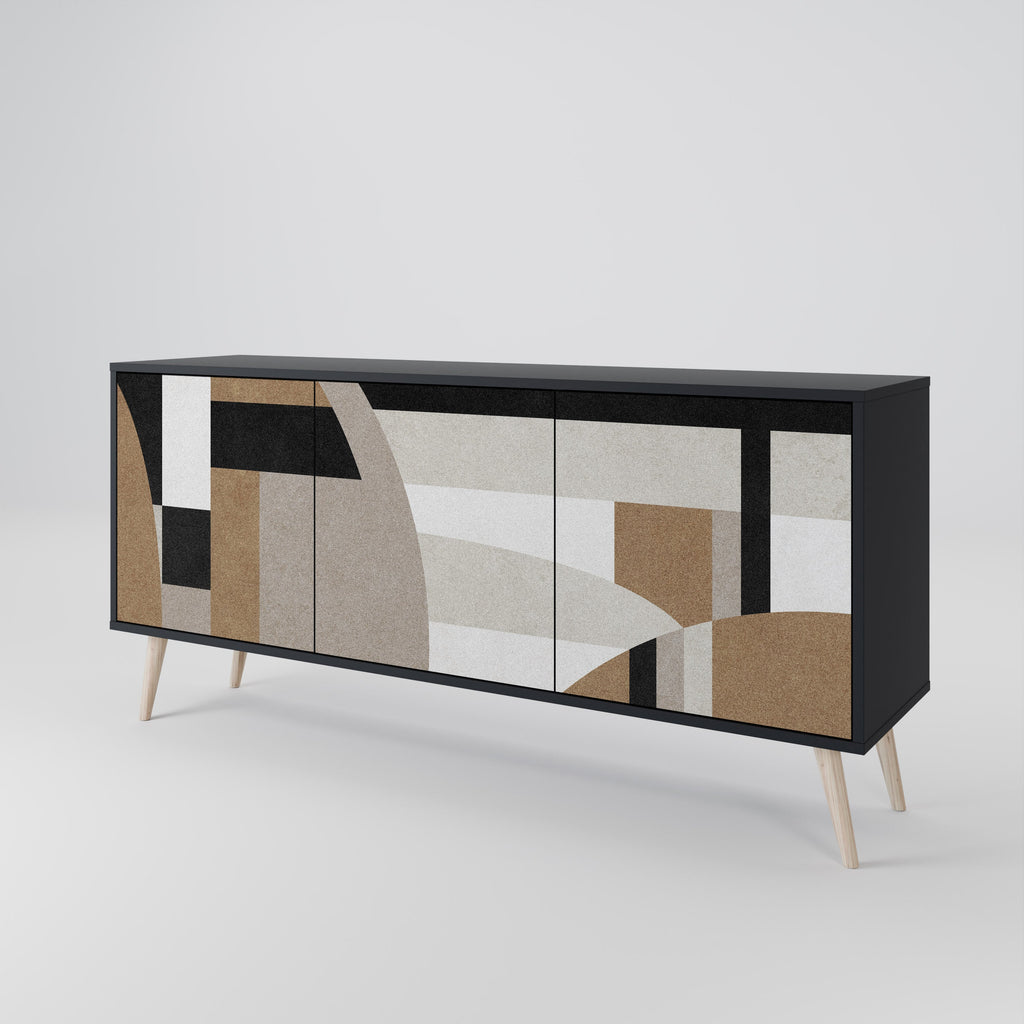 DELICATE MEMENTO Sideboard mit 3 Türen in Schwarz
