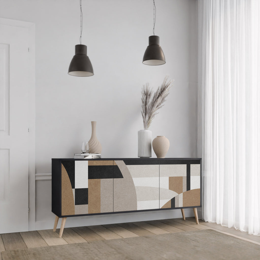 DELICATE MEMENTO Sideboard mit 3 Türen in Schwarz
