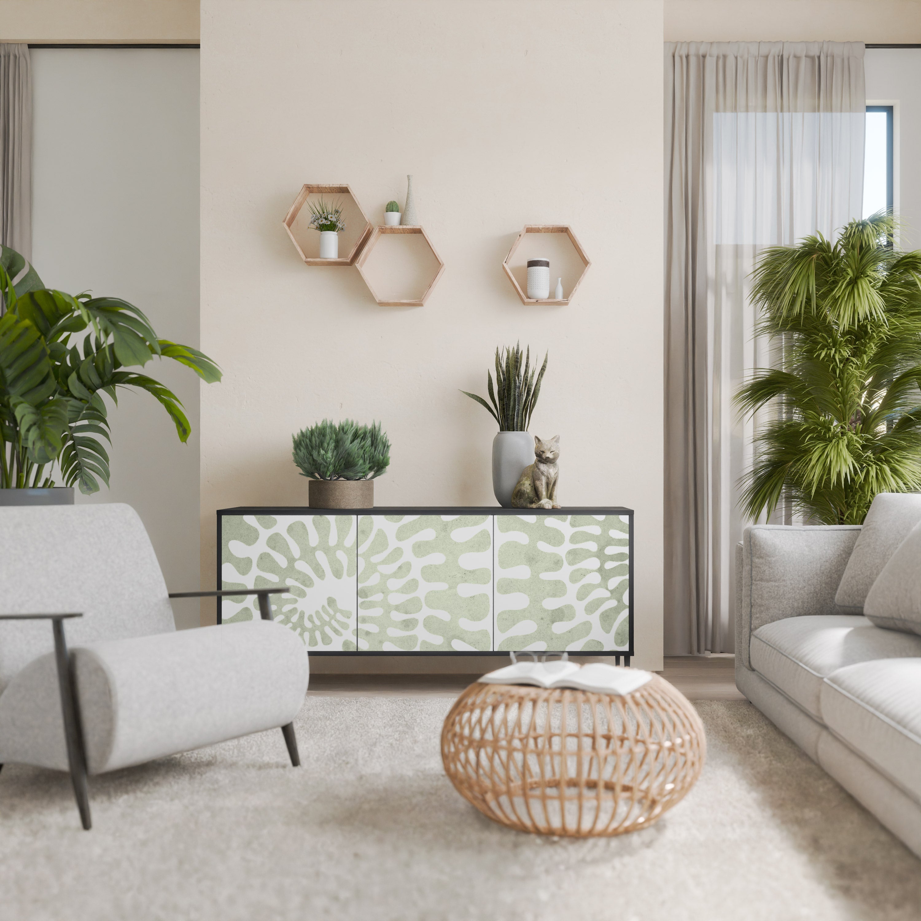 HELIX DANCE Sideboard mit 3 Türen in Schwarz