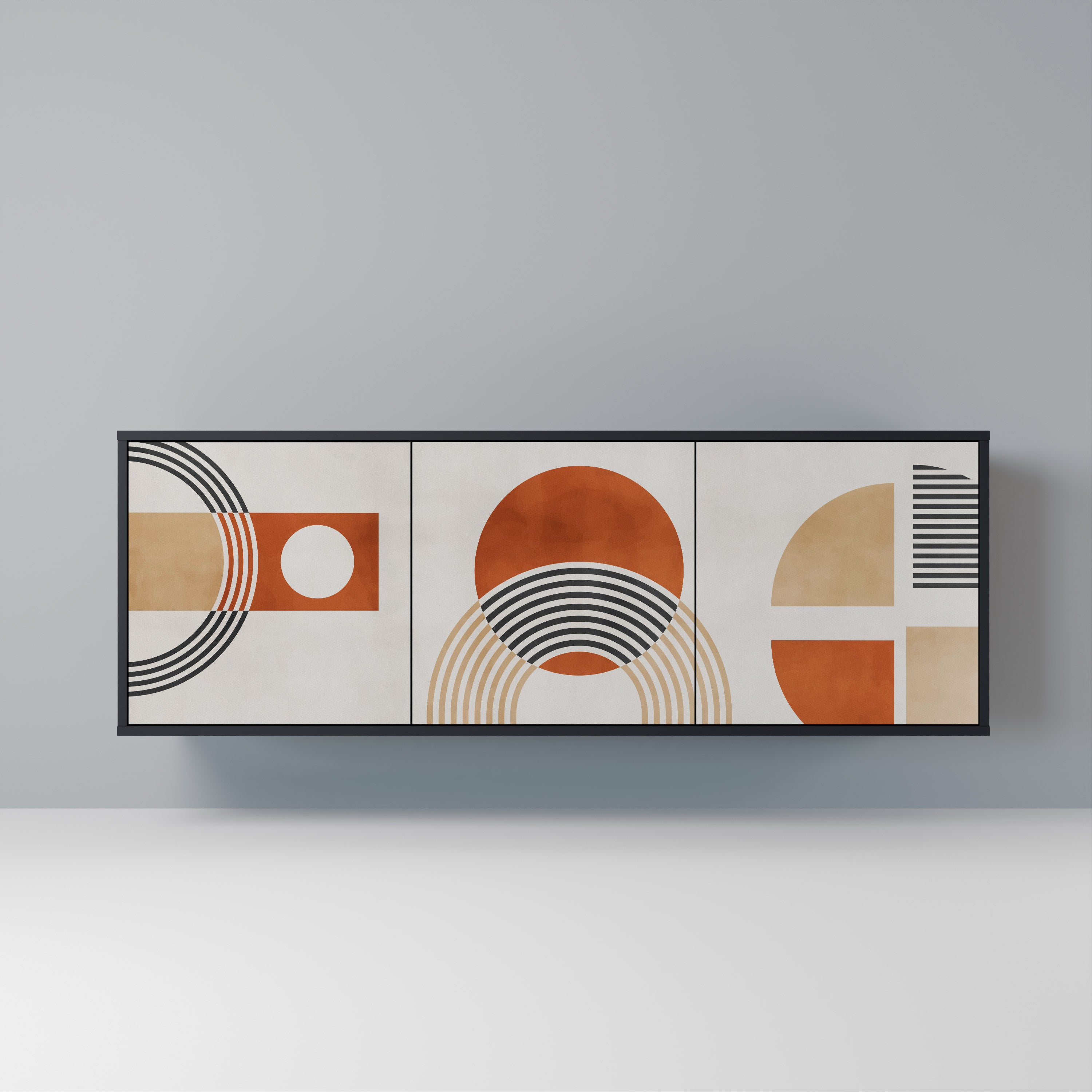 SPACE AROUND Sideboard mit 3 Türen in Schwarz