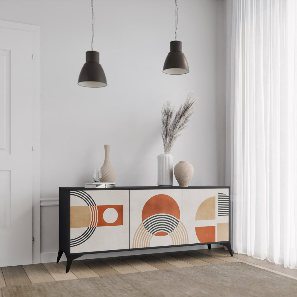 SPACE AROUND 3-Door Sideboard in Black Finish